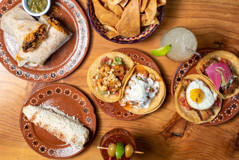 Guacamole and chips sharing platter