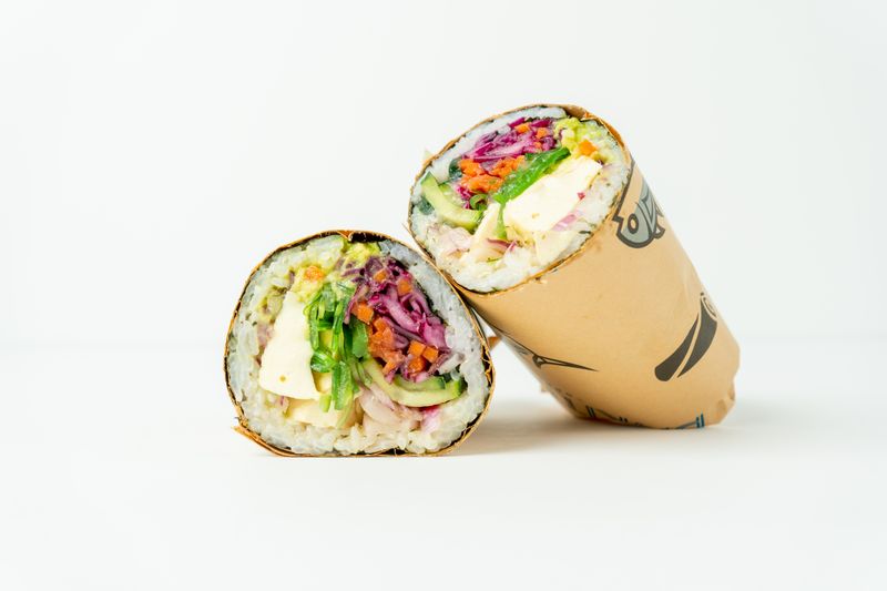 Veggie burrito with grilled vegetables