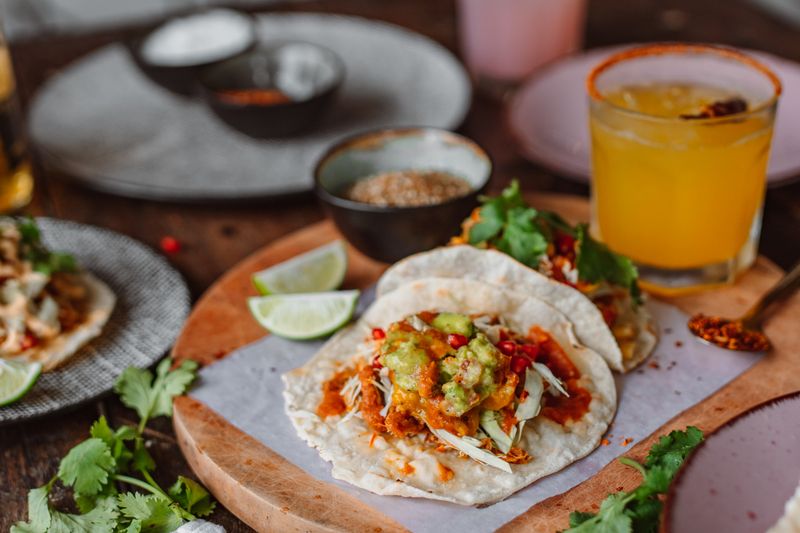 Fish tacos with lime crema