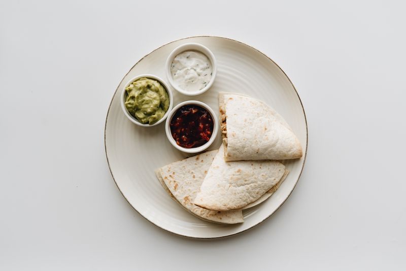 Quesadilla with cheese and salsa